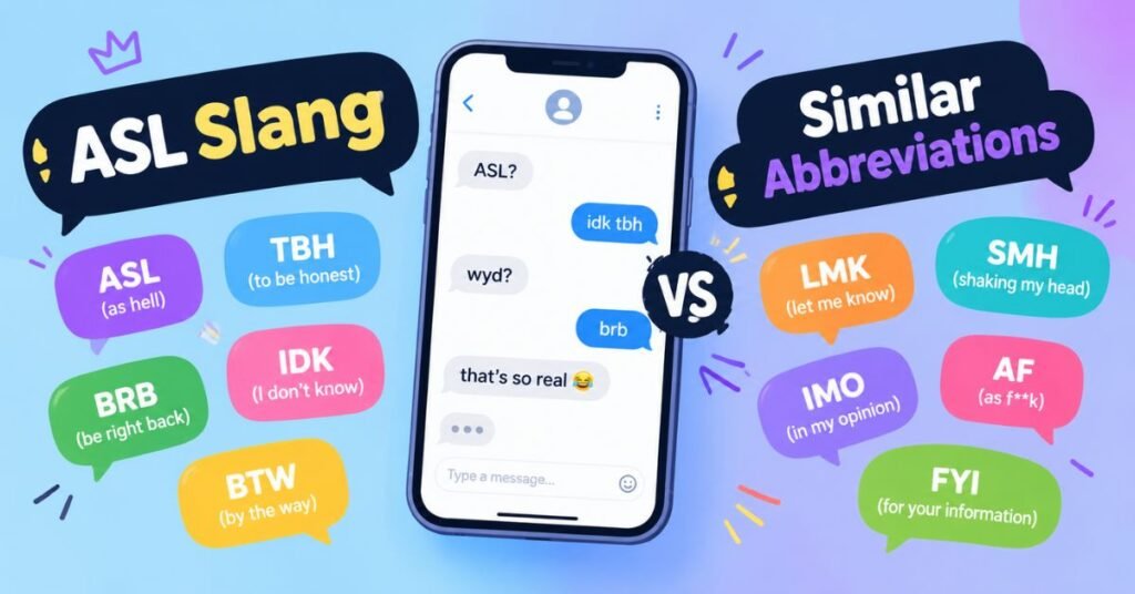ASL Slang vs. Similar Texting Abbreviations