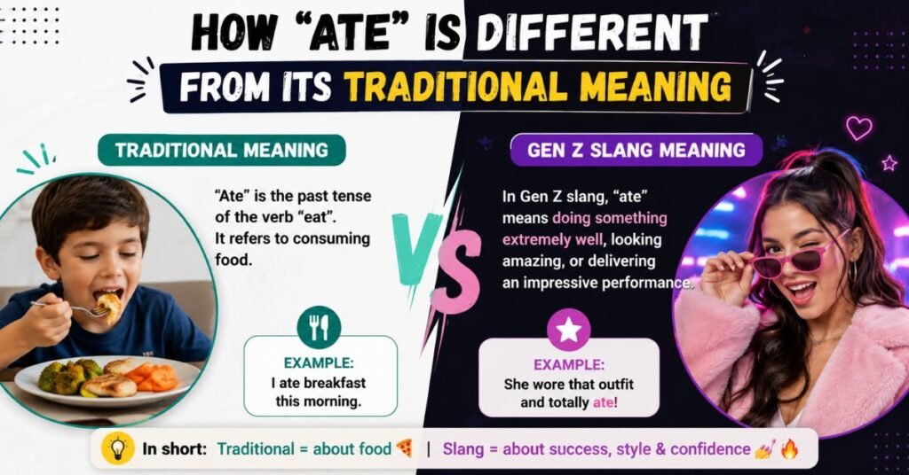 How "Ate" Is Different From Its Traditional Meaning